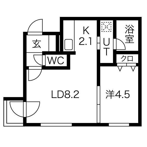 アルヴィータ菊水(1LDK/2階)の間取り写真