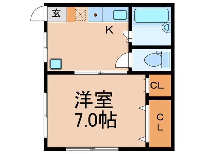 セジュール北町(1K/2階)の間取り写真