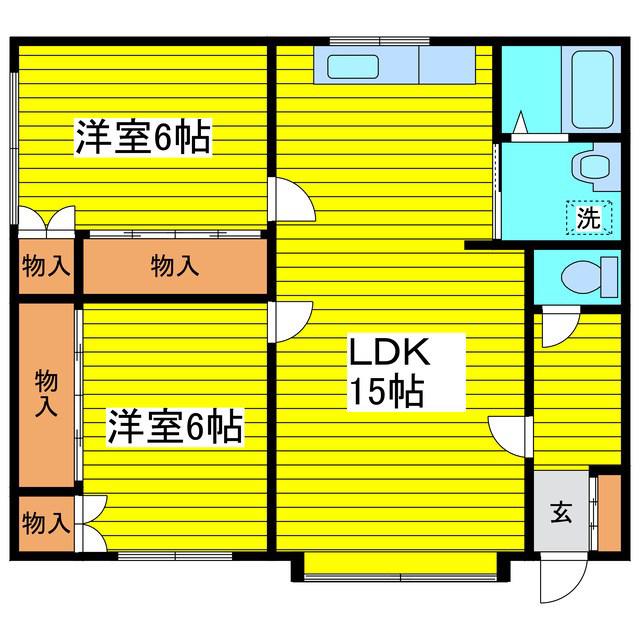 フリーダム2-5(2LDK/2階)の間取り写真