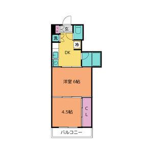 アルデール南鍛冶町(2DK/3階)の間取り写真