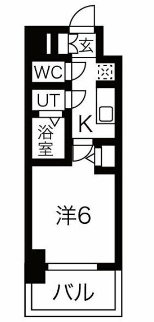 ファステート難波ラグジュ(1K/11階)の間取り写真