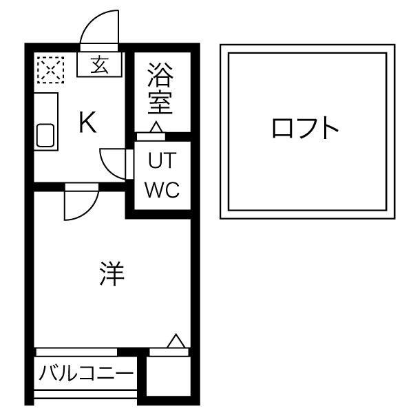 ベルメゾン尾頭橋(1SK/1階)の間取り写真