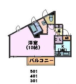 ARIETTA(1K/5階)の間取り写真