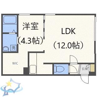 CHOUCHOUS9(1LDK/3階)の間取り写真