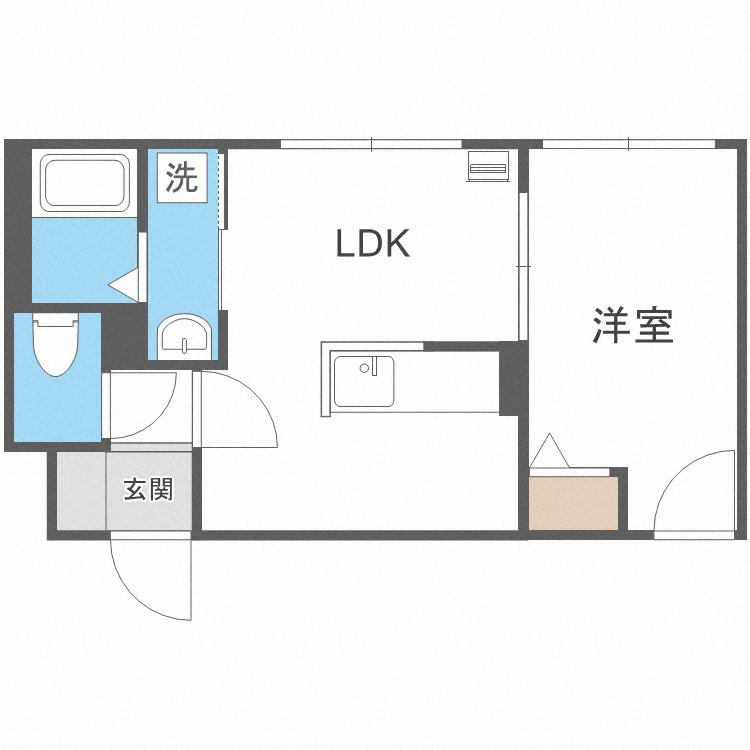 RESTATE札幌西(1LDK/1階)の間取り写真