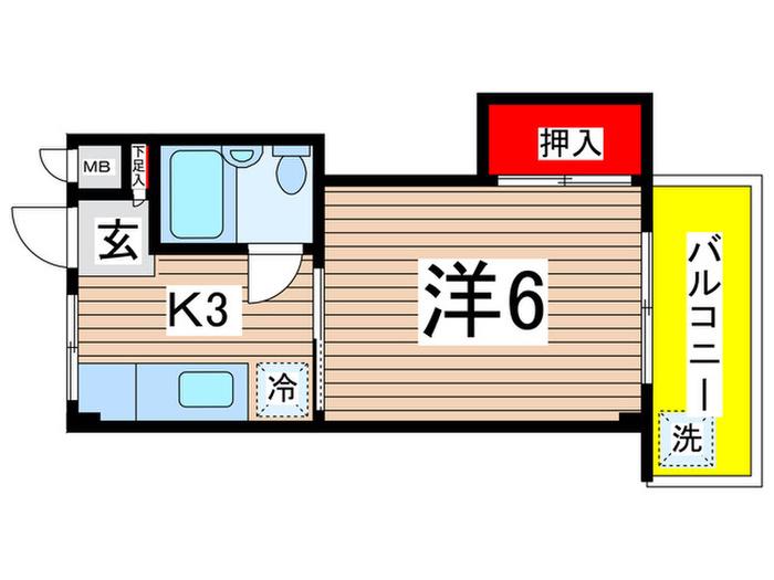 Iソフィア(1K/2階)の間取り写真