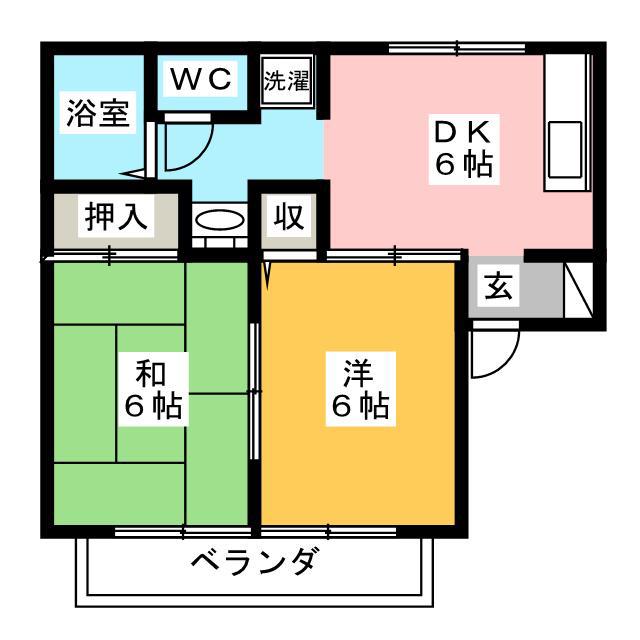 アネックス千代田(2DK/1階)の間取り写真