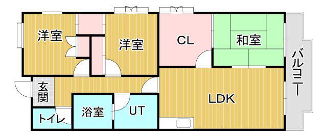 クレセール宝塚(3SLDK/2階)の間取り写真