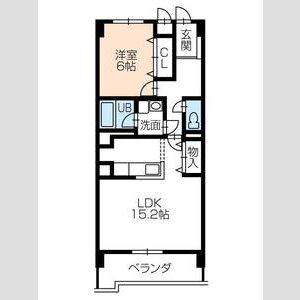 リベルテONE(1LDK/2階)の間取り写真