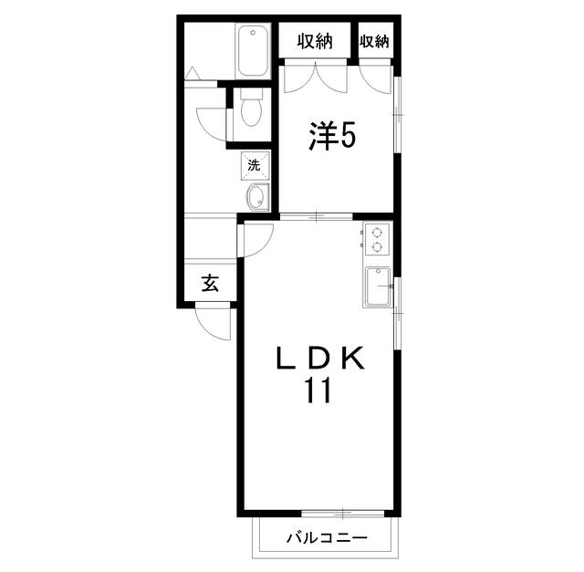 ハイツカワムラ(1LDK/2階)の間取り写真