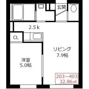 LE MERCI (1LDK/4階)の間取り写真