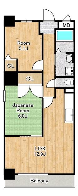 ナルトハイム(2LDK/2階)の間取り写真