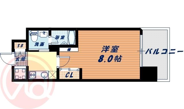 エスライズ北堀江スワン(1K/11階)の間取り写真