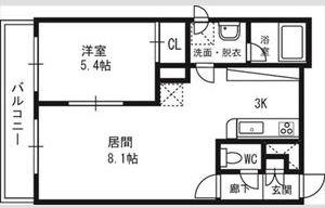MAHALO OHASHI 710(1LDK/3階)の間取り写真
