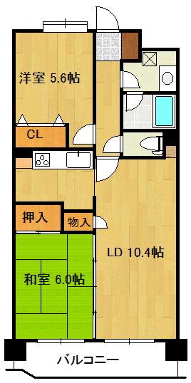 アーバングロー21(2LDK/3階)の間取り写真