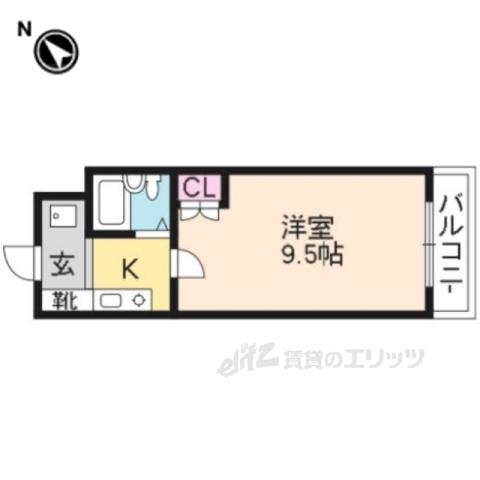 サンレジデンス玉川(1K/1階)の間取り写真