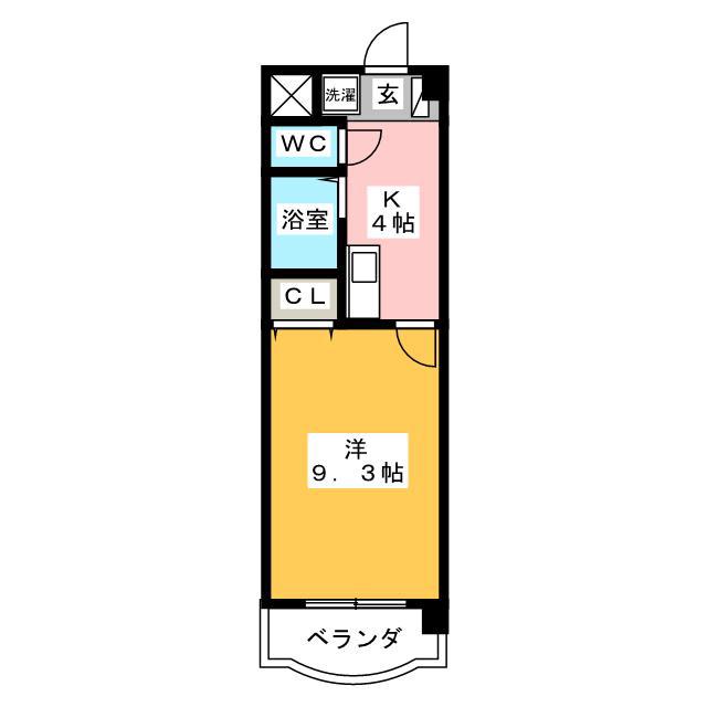 ドリームズ西可児(1K/5階)の間取り写真