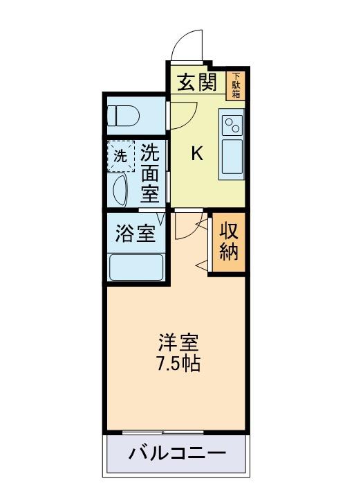 クロノス46熊大東II(1K/3階)の間取り写真