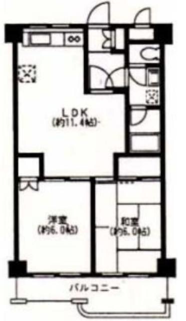 リベラルワタド(2LDK/1階)の間取り写真