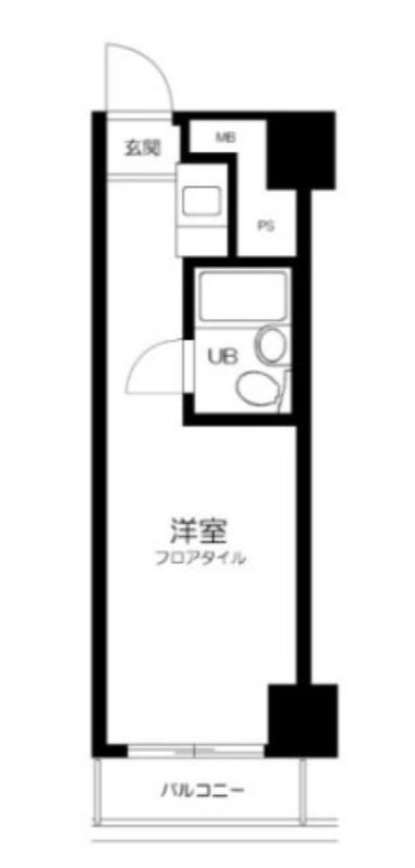 五反田ダイヤモンドマンション(ワンルーム/10階)の間取り写真