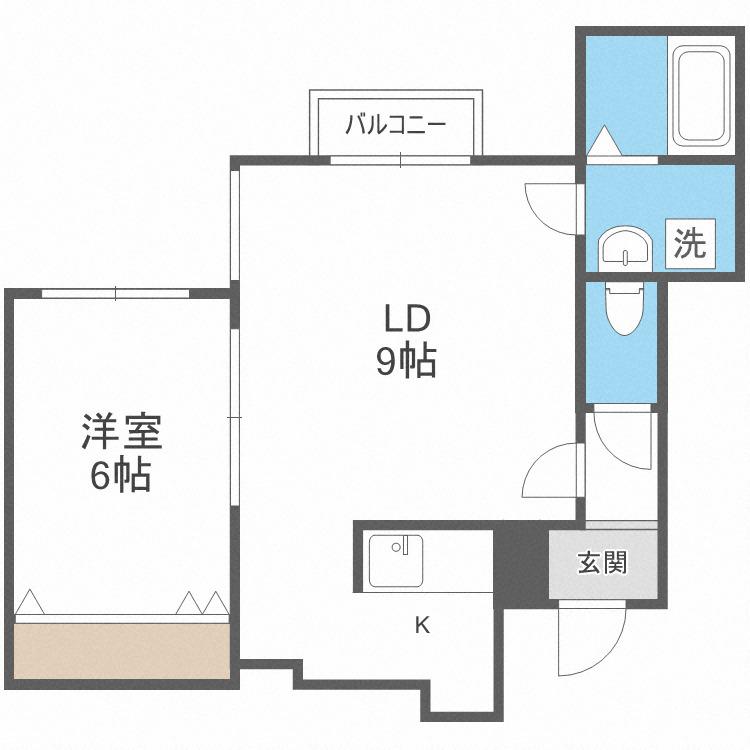 クラリス琴似(1LDK/4階)の間取り写真