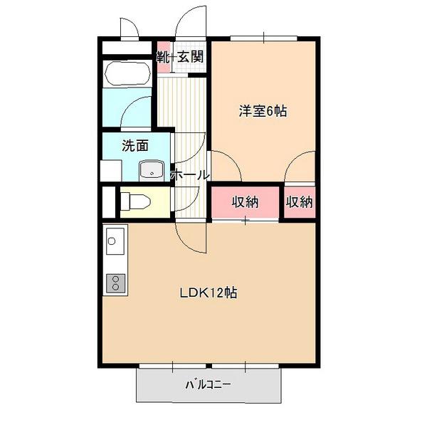 SURPLUS THREE TOKIWA美沢台A(1LDK/2階)の間取り写真
