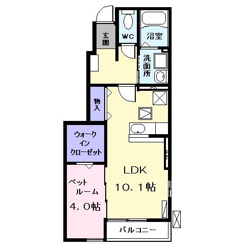 DIACRANE榮(1SK/1階)の間取り写真