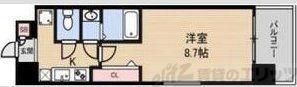 LUXE淡路(1K/8階)の間取り写真