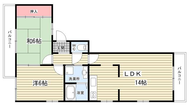 ファミーユ(2LDK/3階)の間取り写真