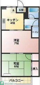 メゾンクリーン(2DK/2階)の間取り写真