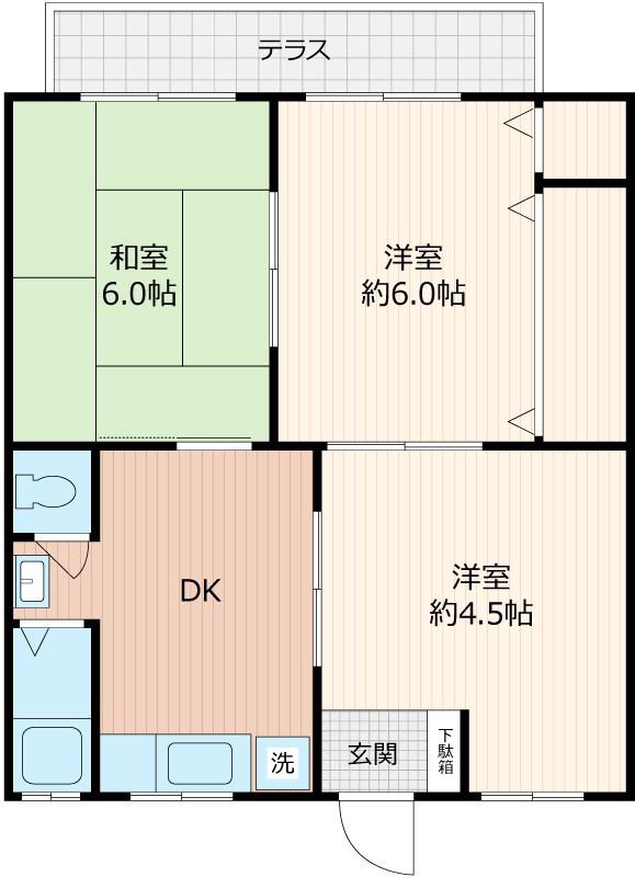 グリーンマンションI(3DK/1階)の間取り写真