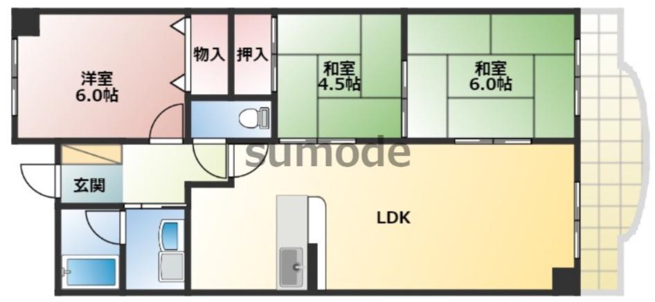 メゾン安夢留(3LDK/2階)の間取り写真