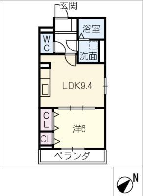 AMAGASUKA TERRACE(1LDK/2階)の間取り写真