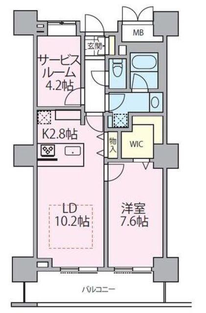 ロイヤルパークスタワー南千住(1SLDK/8階)の間取り写真