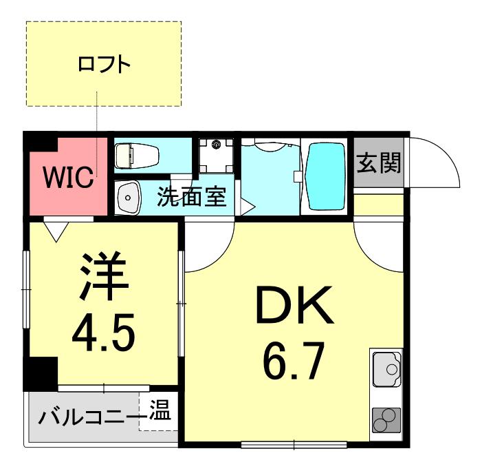 カーサ御影I(1DK/1階)の間取り写真