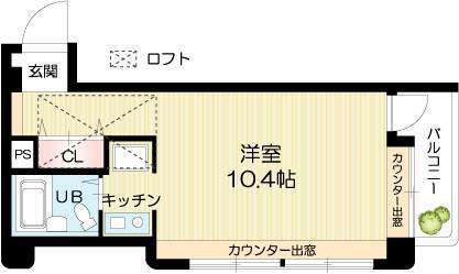 宝殿駅前ヤングパレス(ワンルーム/3階)の間取り写真