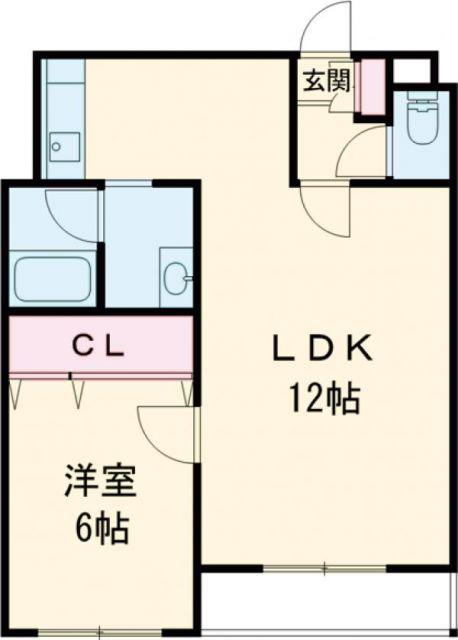 エムズミハラ(1LDK/4階)の間取り写真