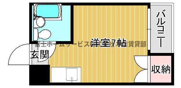 コーポロイヤル(ワンルーム/4階)の間取り写真