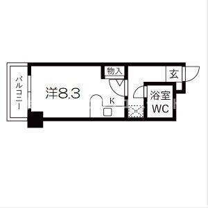 ダイアパレス塚本Ⅱ番館(ワンルーム/6階)の間取り写真