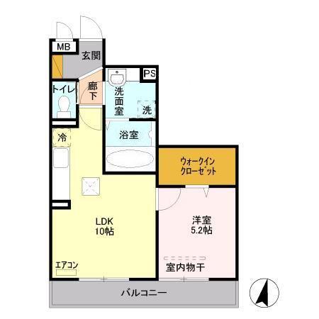 ロイヤルガーデン(1LDK/2階)の間取り写真