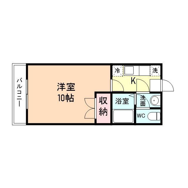 ラピスラズリV(1K/1階)の間取り写真
