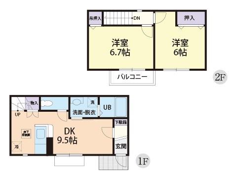 FOLIAR(2LDK/2階)の間取り写真