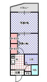 センチュリー香里園(2K/5階)の間取り写真