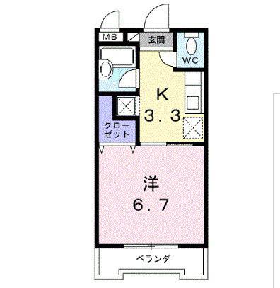 八坂マンション(1K/3階)の間取り写真