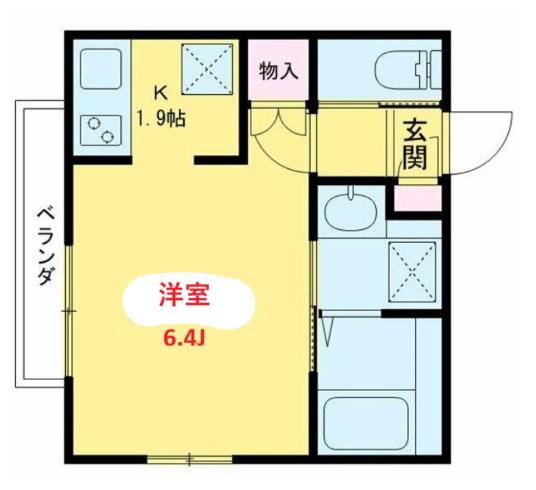 シャルマン・フジ(1K/3階)の間取り写真