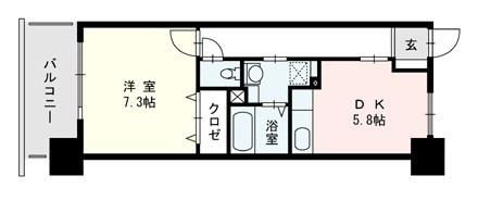 JUSTICEV.P(1DK/10階)の間取り写真