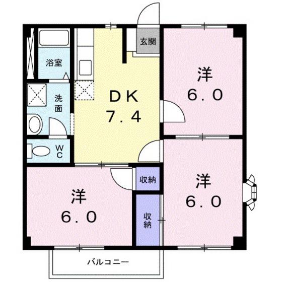 ニューシティオオタA(3DK/1階)の間取り写真