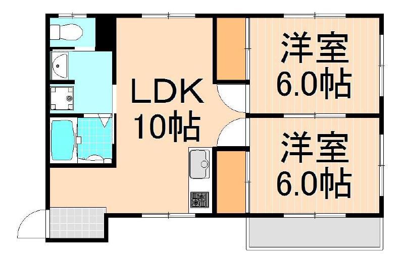 コーポスミレ(2LDK/4階)の間取り写真