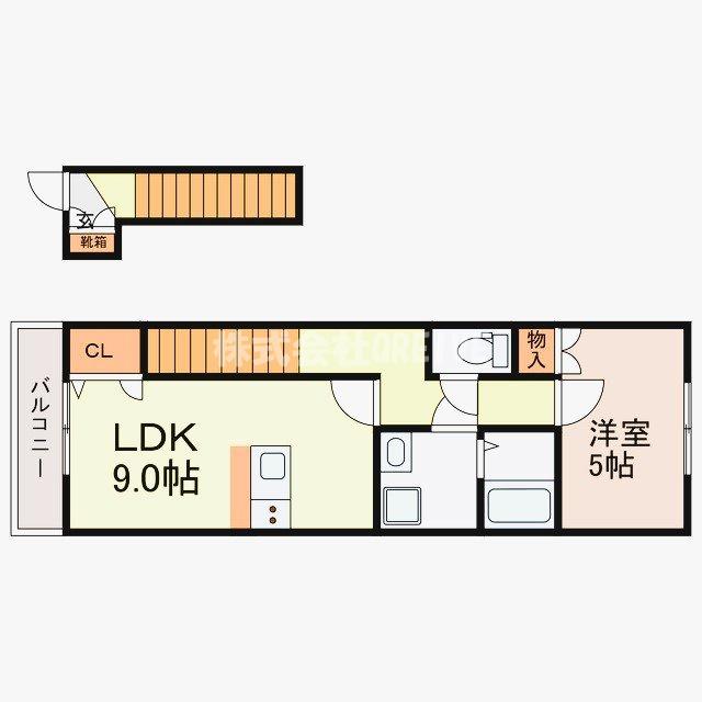 フォレスト矢倉(1LDK/2階)の間取り写真