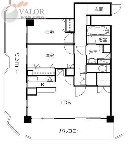 サンベルデュール(3LDK/4階)の間取り写真